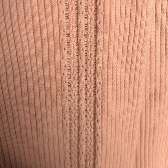 Express baby pink long knit cardigan sweater open front‎ tie waist layering - Picture 6 of 8